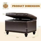 Banc ottoman de rangement avec couvercle capitonné