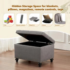 Banc ottoman de rangement avec couvercle capitonné