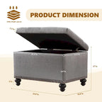 Banc ottoman de rangement avec couvercle capitonné