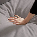 Canapé d'angle en L avec pouf, 208 cm