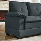 Canapé d'angle en L avec pouf, 208 cm