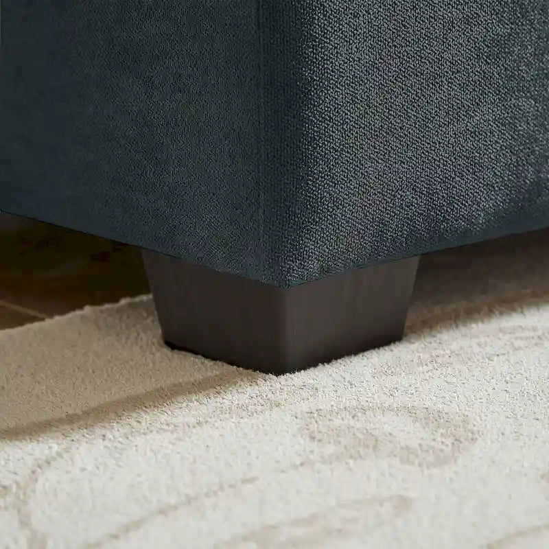 Canapé d'angle en L avec pouf, 208 cm