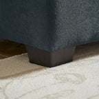 Canapé d'angle en L avec pouf, 208 cm