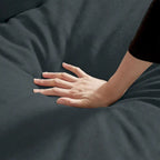 Canapé d'angle en L avec pouf, 208 cm