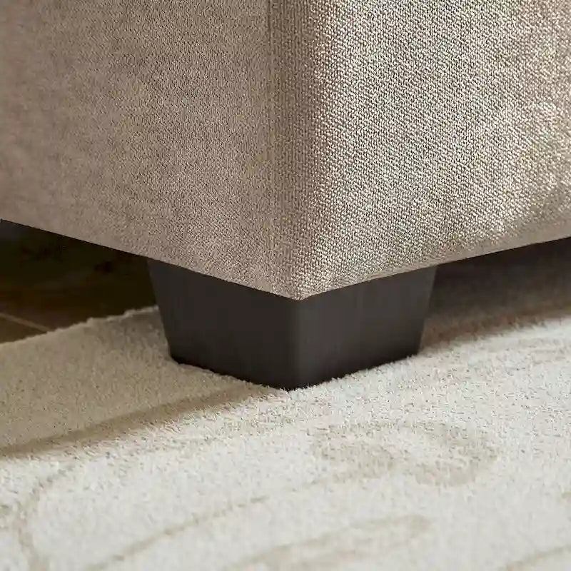 Canapé d'angle en L avec pouf, 208 cm