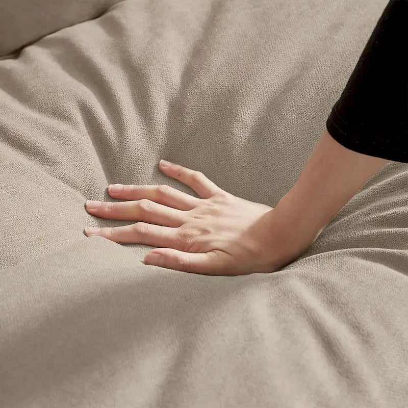 Canapé d'angle en L avec pouf, 208 cm