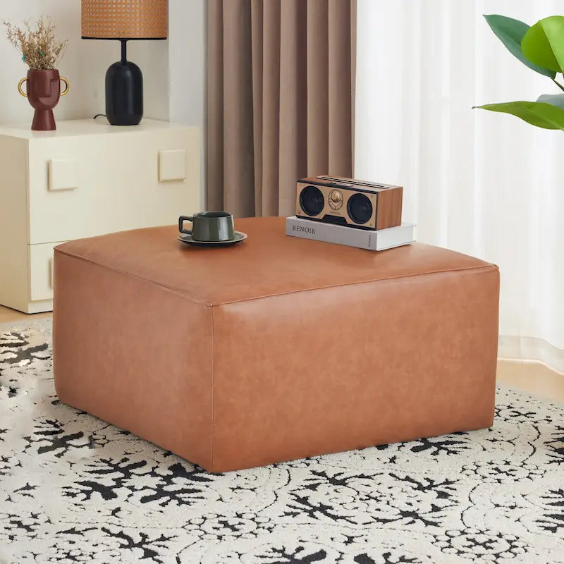 Ottoman carré avec rembourrage en mousse