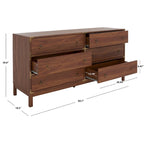 Commode 6 tiroirs avec poignées dorées