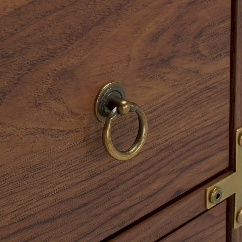 Commode 6 tiroirs avec poignées dorées